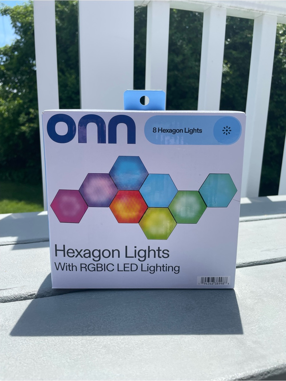 ONN RGBIC Hexagon LED Wall Lights Set of 8 Smart Color Changing Panels NIB
